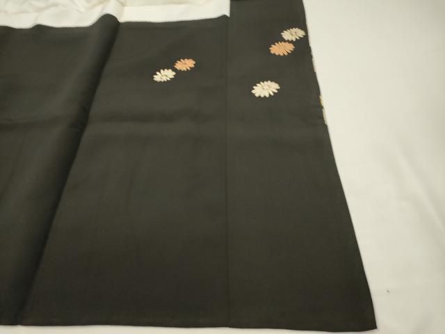 平和屋着物■豪華黒留袖 駒刺繍 草花松葉文 金銀彩 正絹 逸品 DABK9809cd