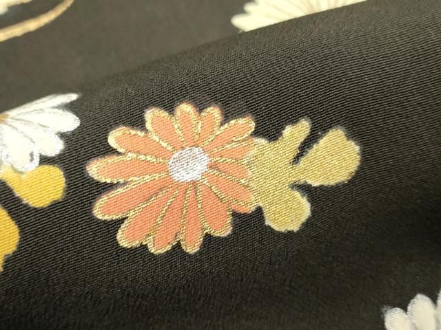 平和屋着物■豪華黒留袖 駒刺繍 草花松葉文 金銀彩 正絹 逸品 DABK9809cd