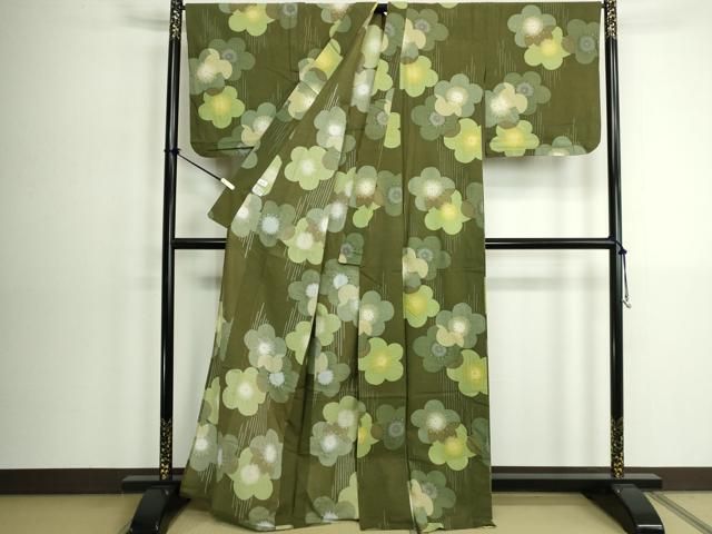 平和屋着物∴夏物 浴衣 舞梅文 綿 逸品 DABK9941cd