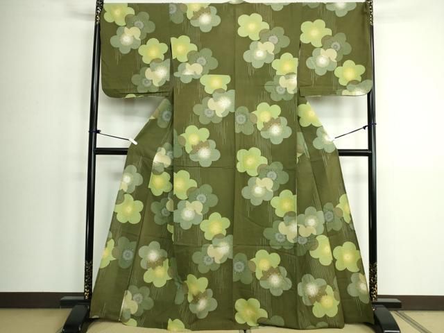 平和屋着物∴夏物 浴衣 舞梅文 綿 逸品 DABK9941cd