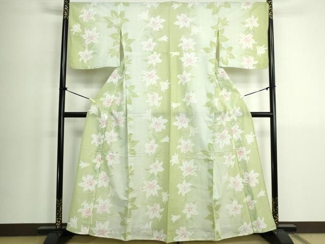 平和屋着物∴夏物 浴衣 花間道 綿 逸品 DABK9945cd