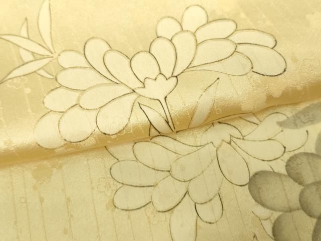平和屋着物▽上質な小紋 単衣 手描き 草花文 正絹 逸品 DABK9954cd