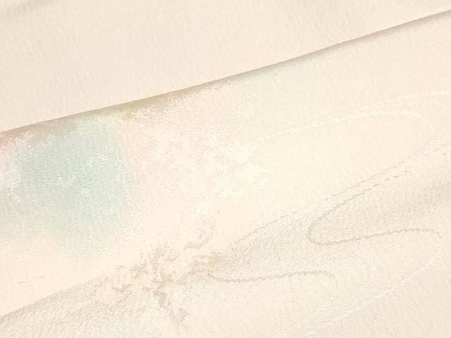 平和屋着物▼長襦袢 反物 着尺 流水樹林地紋 暈し染め 逸品 未使用 DABK9361zy