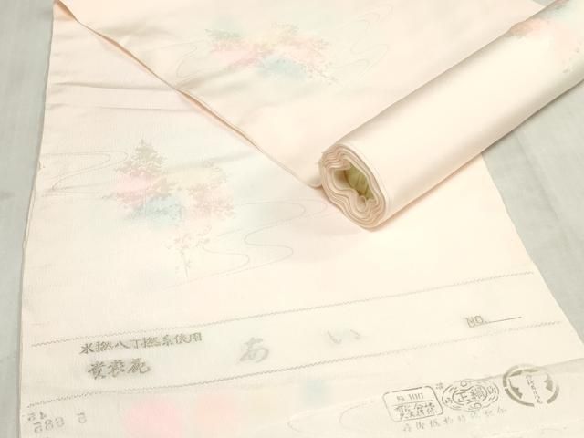 平和屋着物▼長襦袢 反物 着尺 流水樹林地紋 暈し染め 逸品 未使用 DABK9361zy
