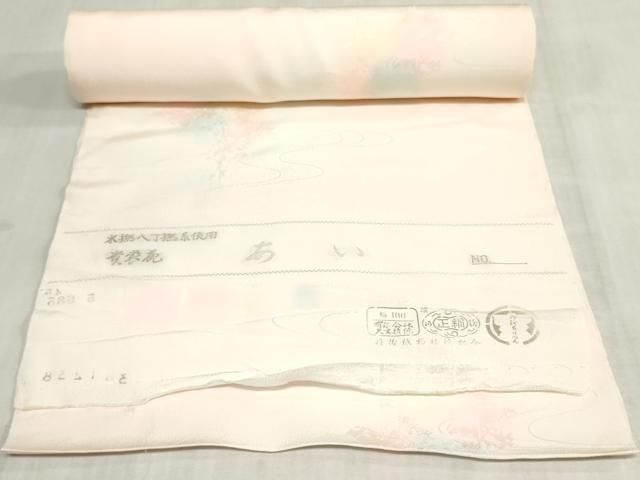 平和屋着物▼長襦袢 反物 着尺 流水樹林地紋 暈し染め 逸品 未使用 DABK9361zy
