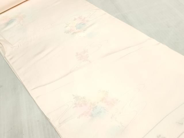 平和屋着物▼長襦袢 反物 着尺 流水樹林地紋 暈し染め 逸品 未使用 DABK9361zy