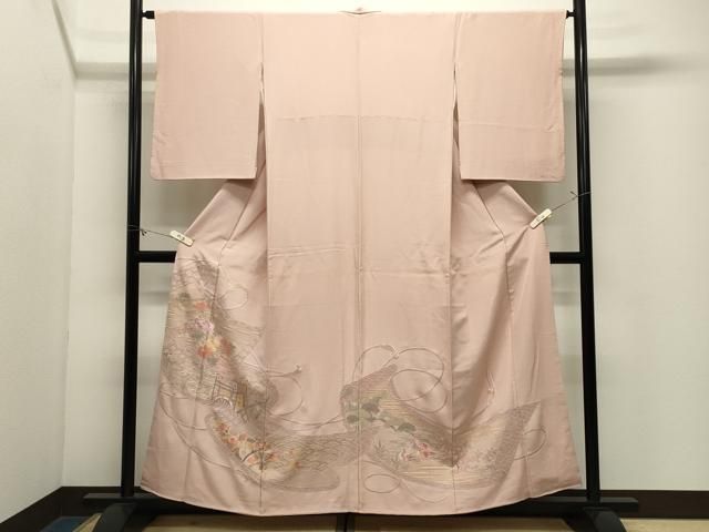 平和屋着物●中国三大刺繍 スワトウ刺繍 総刺繍 訪問着 絵巻御所車花文 正絹 逸品 CABM5279gh