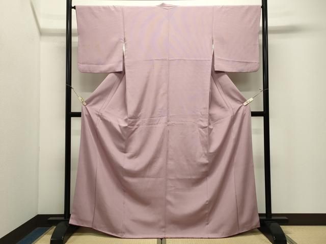 平和屋着物●江戸小紋 万筋 白色×浅蘇芳色 正絹 逸品 CABM5273gh
