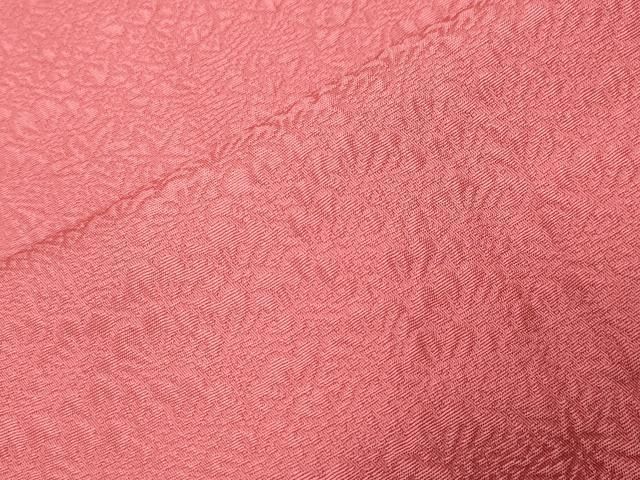 平和屋着物●上質な色無地 草花地紋 真朱色 ロング丈 正絹 逸品 未使用 CABM5259gh