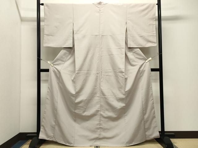 平和屋着物●上質なお召 色無地 枯野色 正絹 逸品 CABM5325gh