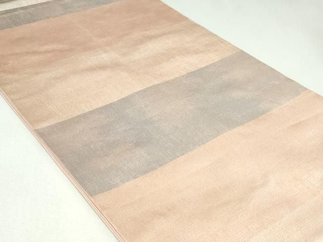 平和屋着物◎六通柄袋帯 横段文 金銀糸 正絹 逸品 DABK8783cm
