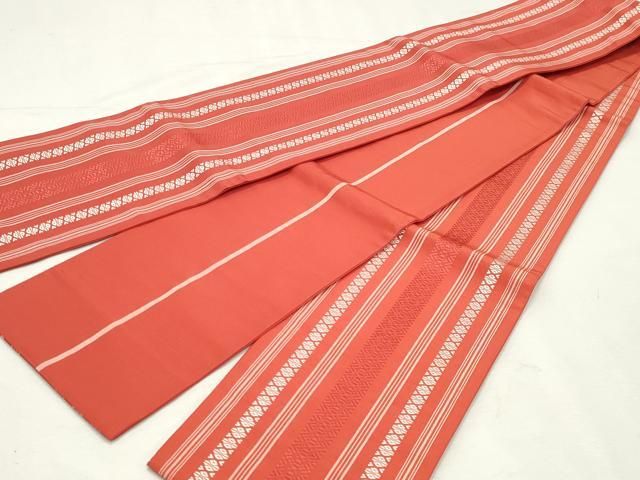 平和屋着物◎本場筑前博多織 半幅帯 献上 証紙付き 正絹 逸品 DABK8786cm