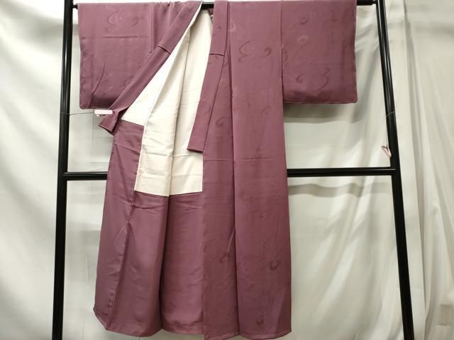 平和屋着物■上質な色無地 蔦の葉地紋 京紫色 正絹 逸品 CABL5849ou