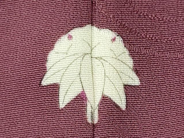 平和屋着物■上質な色無地 蔦の葉地紋 京紫色 正絹 逸品 CABL5849ou