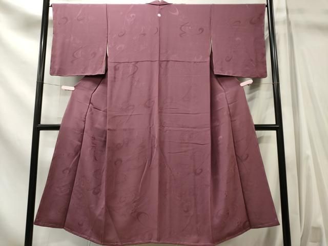 平和屋着物■上質な色無地 蔦の葉地紋 京紫色 正絹 逸品 CABL5849ou