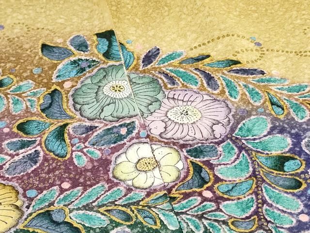 平和屋着物●付下げ 解き反物 着尺 作家物 絞り 辻が花 金彩 逸品 未使用 DABK9399zy
