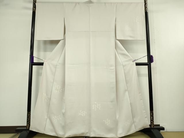 平和屋本店●極上 訪問着 駒刺繍 七宝文 灰桜色地 金彩 逸品 DZAB6831kh6
