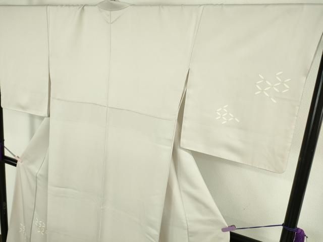 平和屋本店●極上 訪問着 駒刺繍 七宝文 灰桜色地 金彩 逸品 DZAB6831kh6