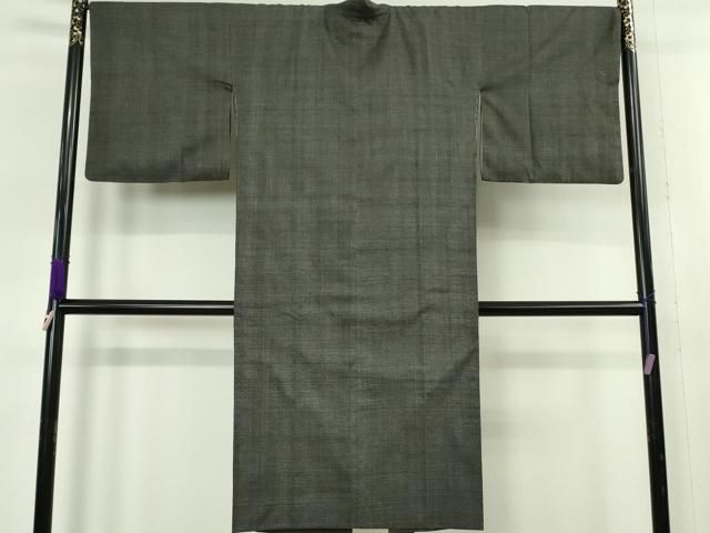 平和屋本店∞希少 本場結城紬 重要無形文化財 道中着 ロング丈 160亀甲 総詰め 檳榔子染色地 反端付き 逸品 DZAB6738kh6