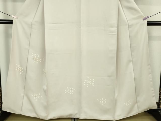 平和屋本店●極上 訪問着 駒刺繍 七宝文 灰桜色地 金彩 逸品 DZAB6831kh6