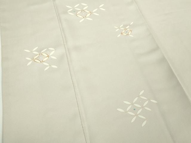 平和屋本店●極上 訪問着 駒刺繍 七宝文 灰桜色地 金彩 逸品 DZAB6831kh6