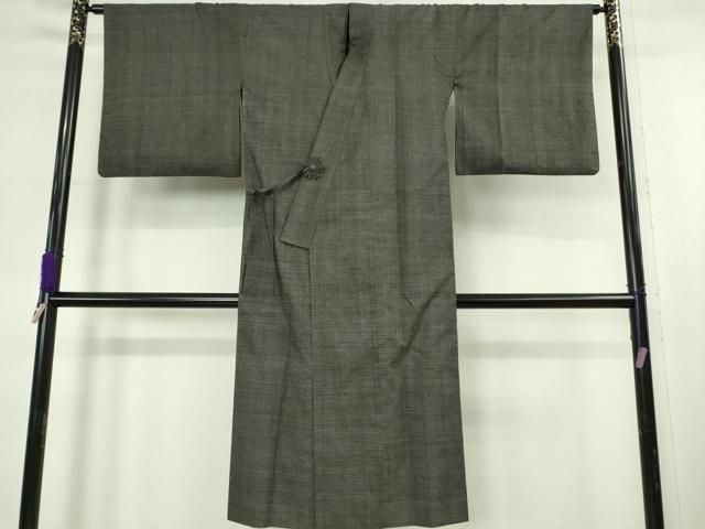 平和屋本店∞希少 本場結城紬 重要無形文化財 道中着 ロング丈 160亀甲 総詰め 檳榔子染色地 反端付き 逸品 DZAB6738kh6