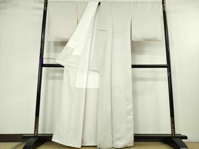 平和屋本店●極上 訪問着 駒刺繍 七宝文 灰桜色地 金彩 逸品 DZAB6831kh6
