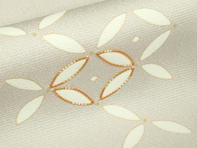 平和屋本店●極上 訪問着 駒刺繍 七宝文 灰桜色地 金彩 逸品 DZAB6831kh6