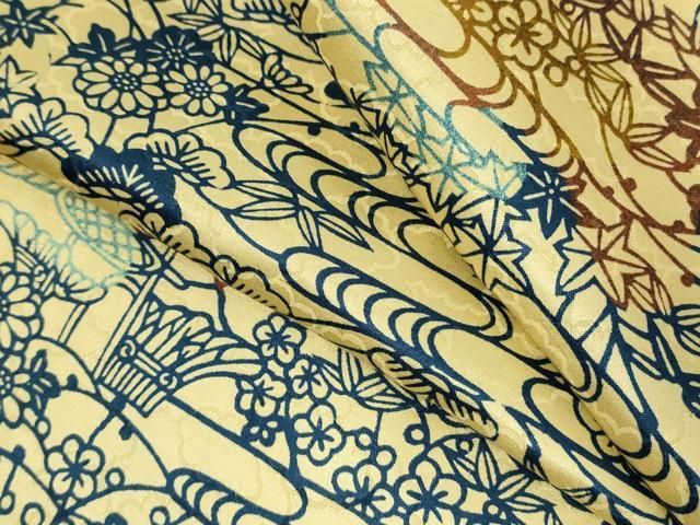 平和屋着物▽上質な小紋 単衣 型染め 流水花文 松竹梅 正絹 逸品 DABL4048cd