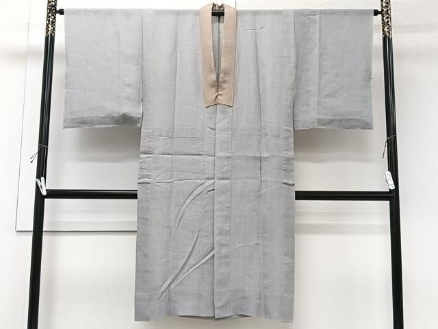 平和屋着物*夏物 男性 長襦袢 紗 白鼠色 麻 逸品 未使用 CABN7015xi