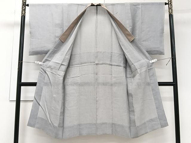 平和屋着物*夏物 男性 長襦袢 紗 白鼠色 麻 逸品 未使用 CABN7015xi