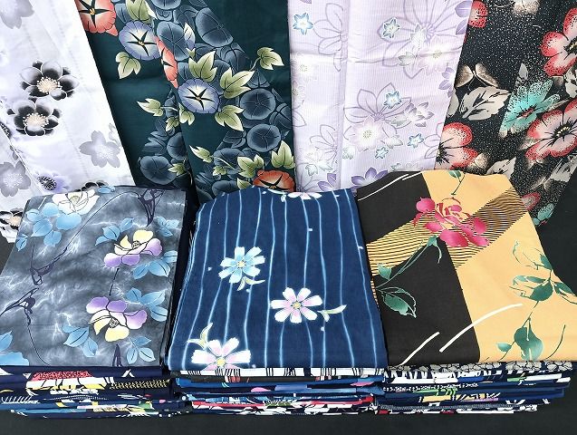 平和屋着物■浴衣 まとめて 45点 蝶 朝顔 花柄 注ぎ染め 暈し染め など 着用可能多数 未使用品あり mmm1660