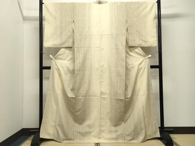 平和屋着物●本塩沢 縞 正絹 逸品 CABM5347gh