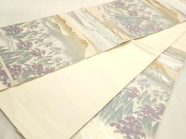 平和屋本店▼六通柄袋帯 北山 本金二重箔 正絹 逸品 DABK5840sf