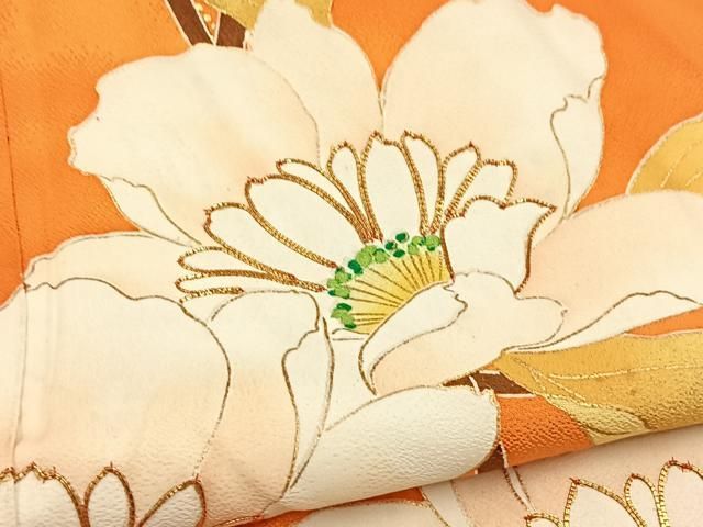平和屋着物■豪華振袖 駒刺繍 籠目花文 金彩 正絹 逸品 BAAY9484yc