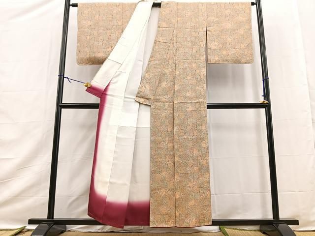 平和屋着物■上質な小紋 石畳文 正絹 逸品 未使用 BAAY9480yc