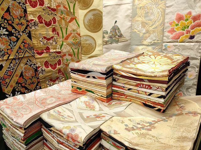 平和屋本店■袋帯 西陣 まとめて 100点 鳳凰 向かい鶴 人物 能 向かい蝶 乱菊 更紗 楽器 作家物 手描 佐賀錦 未使用品有 全て正絹 ppp0048