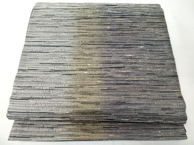 平和屋着物●両面 六通柄袋帯 霞文 銀糸 正絹 逸品 CABN8292hy