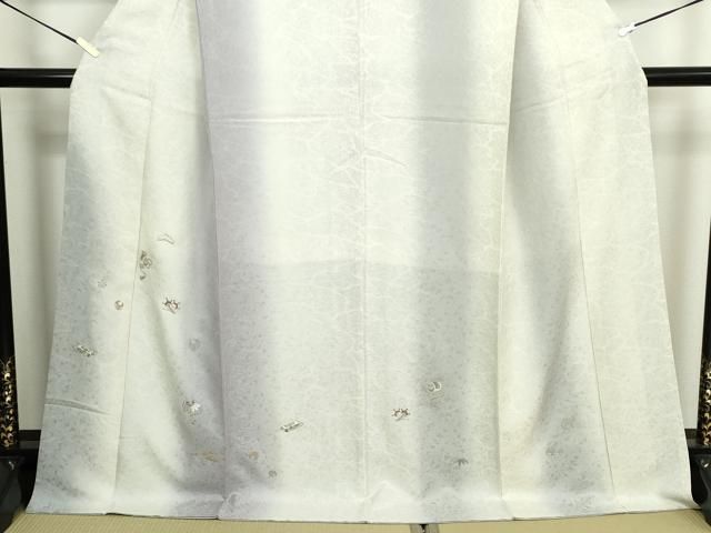 平和屋着物▽訪問着 単衣 総刺繍 宝尽くし 暈し染め 金銀糸 ロング丈 正絹 逸品 DABL4150cd