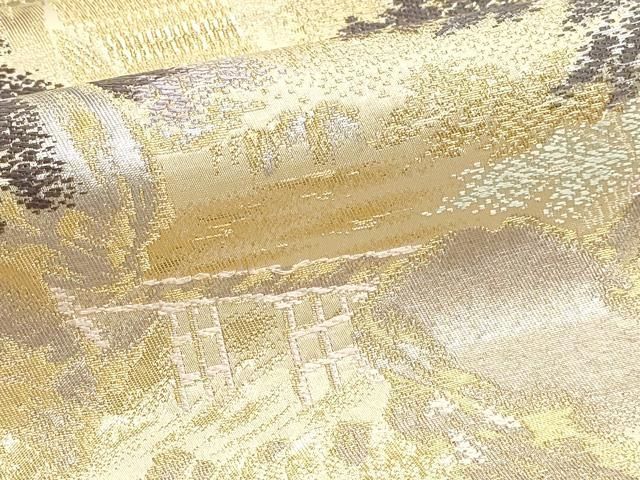 平和屋本店▼六通柄袋帯 清滝の四季 弐拾四金箔錦 正絹 逸品 DABK5992sf