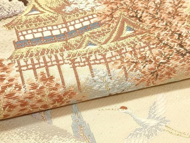 平和屋本店▼六通柄袋帯 古典錦 本金二重箔 正絹 逸品 DABL7521sf