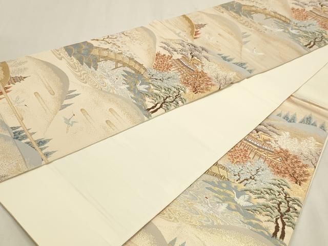 平和屋本店▼六通柄袋帯 古典錦 本金二重箔 正絹 逸品 DABL7521sf