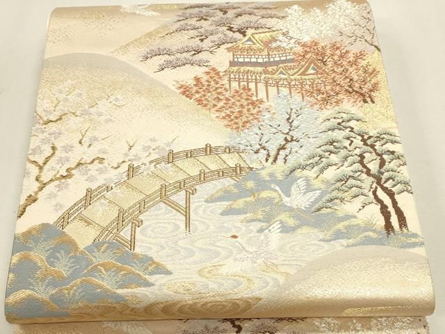 平和屋本店▼六通柄袋帯 古典錦 本金二重箔 正絹 逸品 DABL7521sf