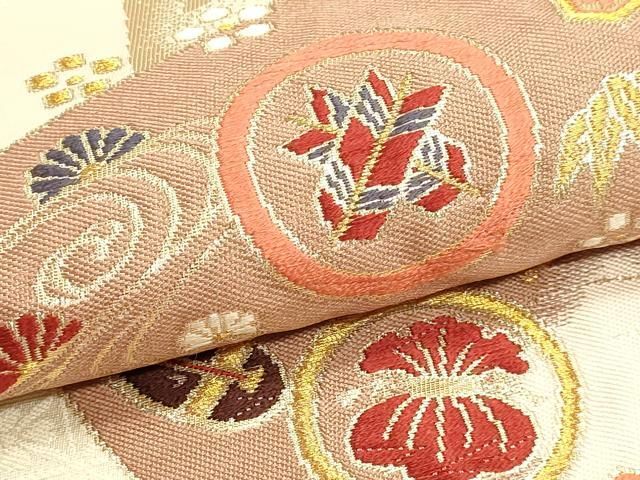 平和屋本店▼六通柄袋帯 宝尽くし文 純金二重箔 正絹 逸品 DABL7555sf