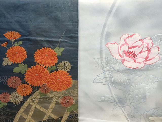 平和屋本店■名古屋帯 まとめて100点 鶴 蝶 葡萄 花柄 駒刺繍 金銀糸 など 着用可能多数 未使用品あり 全て正絹 se0074