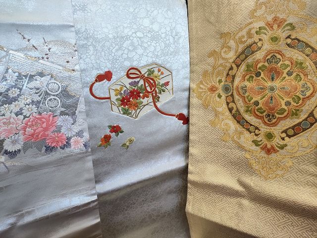 平和屋本店■名古屋帯 まとめて100点 鶴 蝶 葡萄 花柄 駒刺繍 金銀糸 など 着用可能多数 未使用品あり 全て正絹 se0074