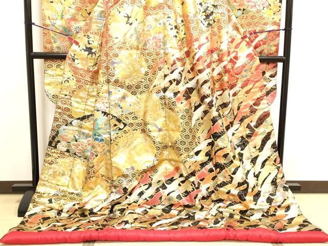 平和屋本店●色打掛 お引きずり 和装 婚礼 結婚式 花嫁 神社挙式 飛鳥花文 金彩 逸品 DABL4306cd