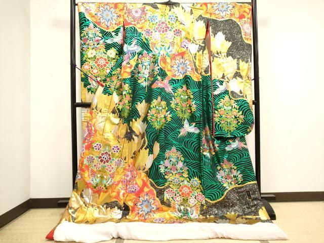 平和屋本店●色打掛 お引きずり 和装 婚礼 結婚式 花嫁 神社挙式 向かい鳥花文 金銀彩 逸品 DABL4314cd