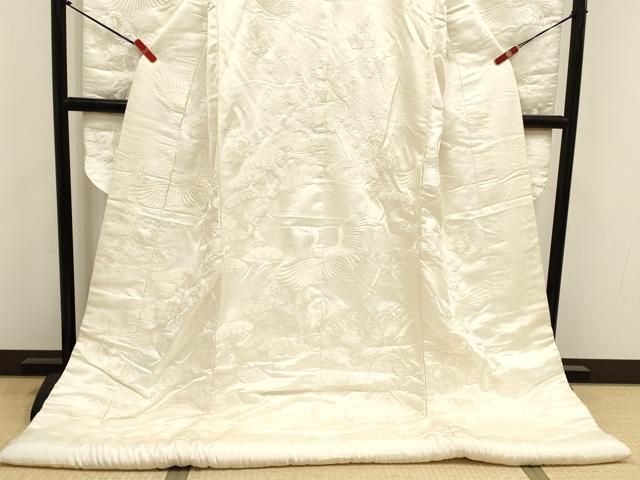 平和屋本店●白無垢 白打掛 お引きずり 和装 婚礼 結婚式 花嫁 神社挙式 総刺繍 飛鶴花文 逸品 DABL4309cd