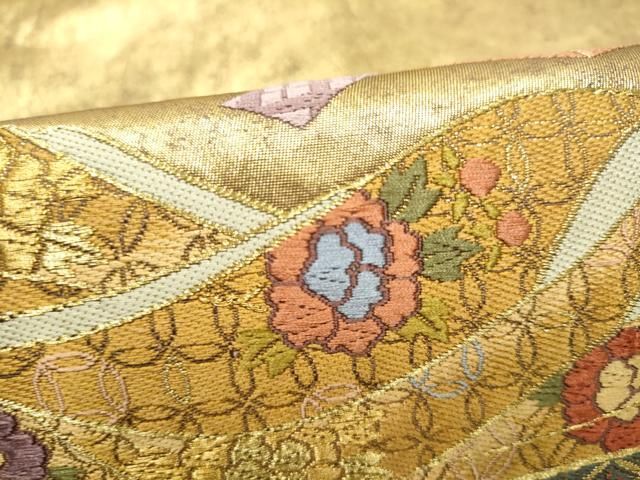 平和屋着物●西陣最高峰・北尾織物匠 太鼓柄袋帯 能衣名呂文 本金糸本金箔 正絹 逸品 CABO1716hy